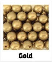 Holzperlen 16mm gold